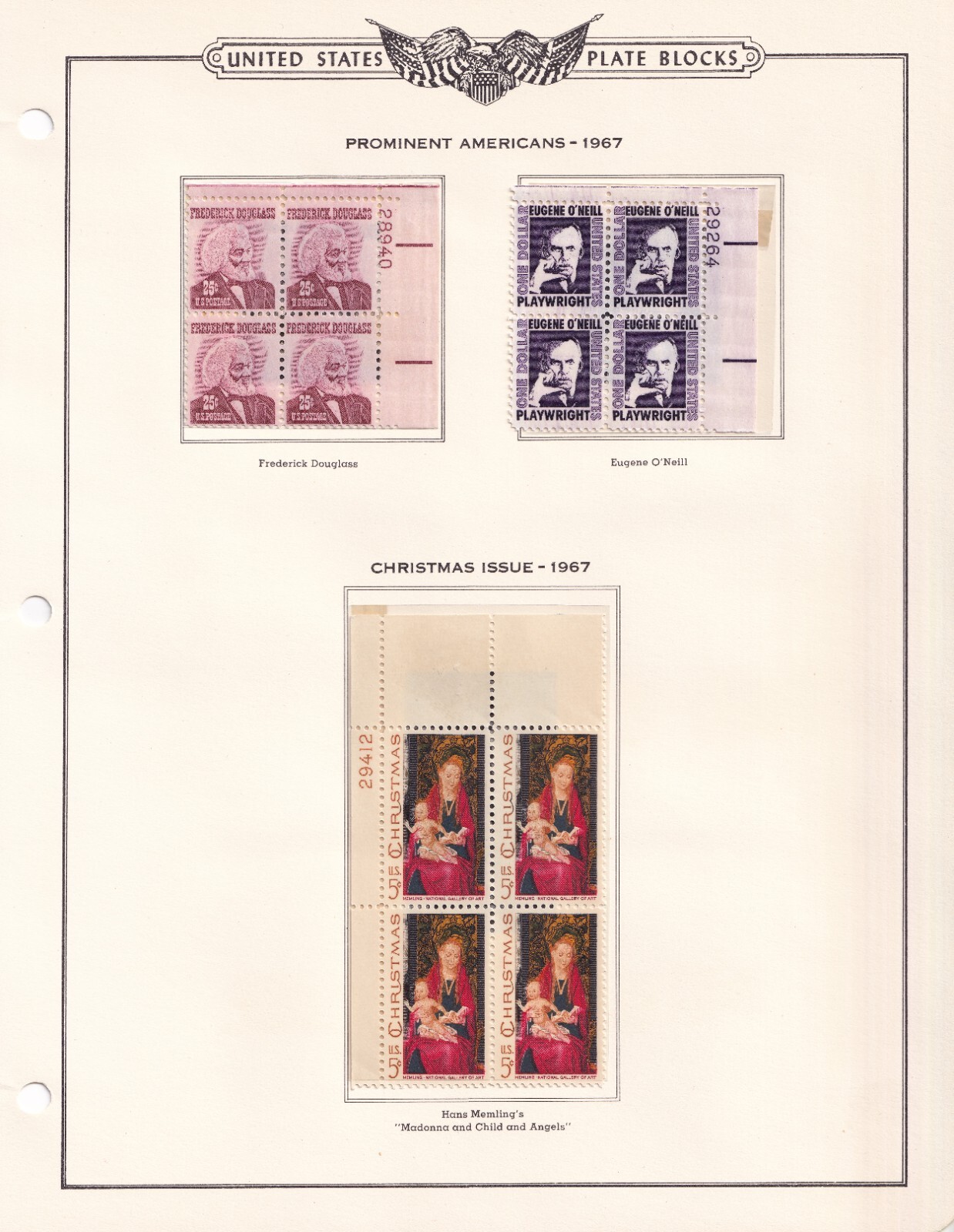 Scott #1290 & 1294 & 1321a Plate Blocks of 4 Stamps - MNH