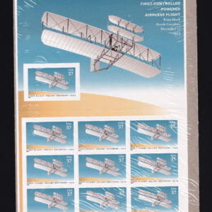 Scott #3783 FIRST FLIGHT (Wright Bros) Souvenir Sheet of 10 Stamps - Sealed Brn