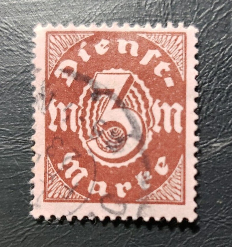 Stamp Europe Germany Official Stamp 1922 O14 #O16 3m brown on rose