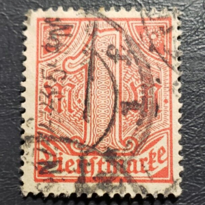 Stamp Europe Germany Official 1920 1m #010 red, buff