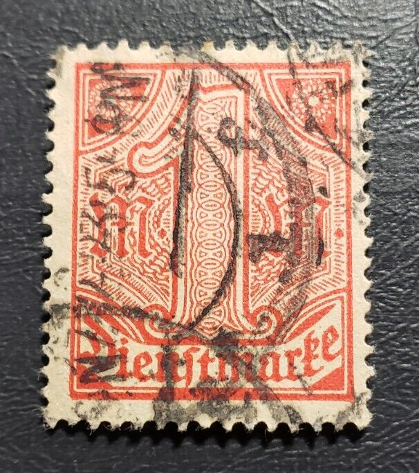 Stamp Europe Germany Official 1920 1m #010 red, buff