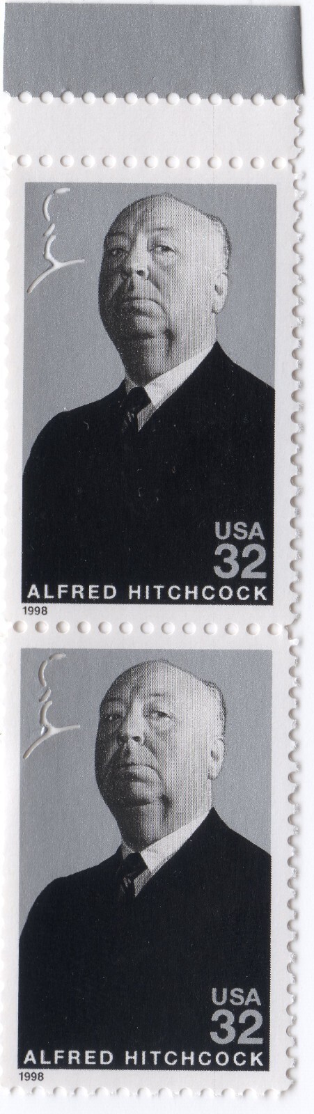Scott #3226 Alfred Hitchcock (Rear Window, The Birds) Pair of Stamps - MNH