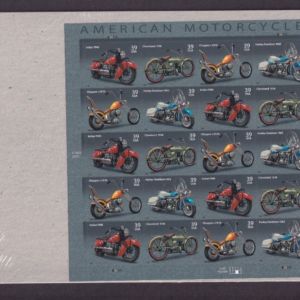 Scott #4088a (4085-88) American Motorcycles Sheet of 20 Stamps - Sealed Brown