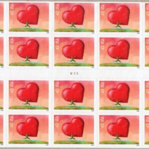 Scott #4270a 42¢ All Heart (Runner) Booklet of 20 Stamps - Sealed