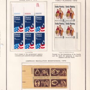 Scott #1452 & 1447 & 1455 & 1459a (1456-59) Plate Blocks of 4 Stamps - MNH