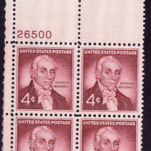 Scott #1138 Dr. Ephraim McDowell Plate Block of 4 Stamps - MNH P#26500