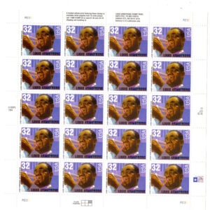Scott #2982 Louis Armstrong 32¢ Sheet of 20 Stamps - MNH P#P2222