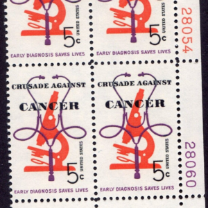 Scott #1263 Crusade Against Cancer Plate Block of 4 Stamps - MNH