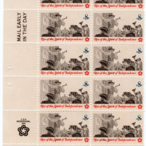 Scott #1477 Rise of the Spirit of Independence Plate Block of 20 Stamps - MNH