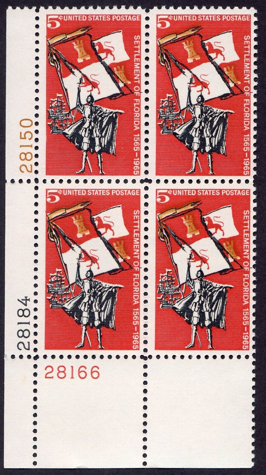 Scott #1271 Florida Plate Block of 4 Stamps - MNH