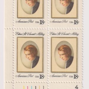 Scott #1926 Edna St. Vincent Millary Plate Block of 4 Stamps - MNH
