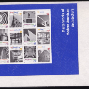Scott #3910 Masterworks of American Architecture Sheet of 12 Stamps Sealed White