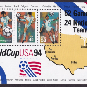 Scott #2837 World Cup Soccer Souvenir Sheet of 3 Stamps - MNH