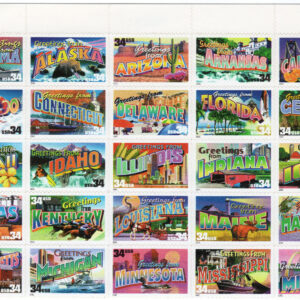 SCOTT #3561-3610 Greetings America Sheet of 50 Stamps - MNH Folded