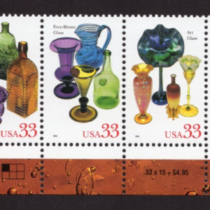 Scott #3328a (3325-28) American Glass Bottom Strip of 5 Stamps - MNH Bottom