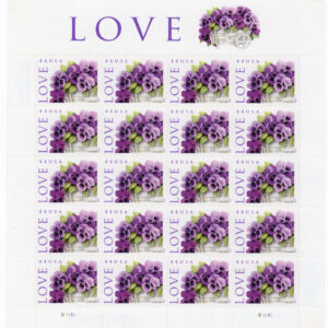 Scott #4450 Love Pansies Sheet of 20 Stamps - MNH