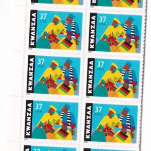 Scott #3673 Kwanzaa Plate Block of 10 Stamps - MNH Left