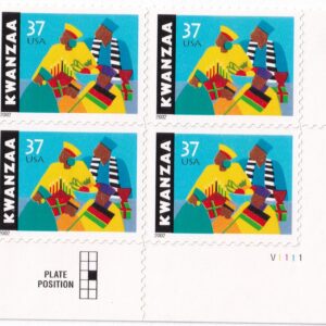 Scott #3673 Kwanzaa Plate Block of 4 Stamps - MNH