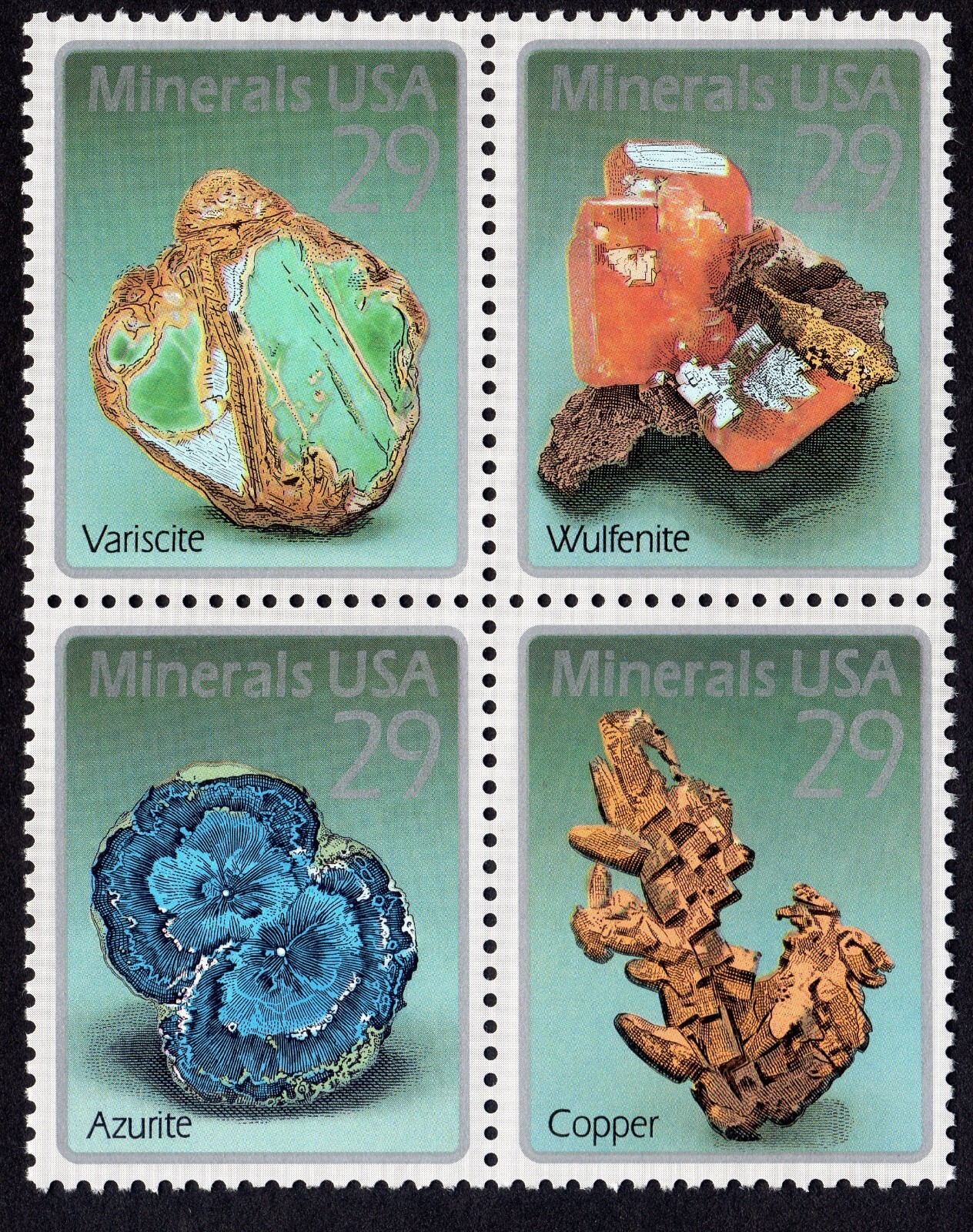 Scott #2703a (2700-03) Minerals Block of 4 Stamps - MNH