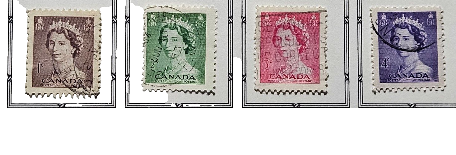Stamp Canada 1953 Queen Elizabeth II A139 #325-328 used