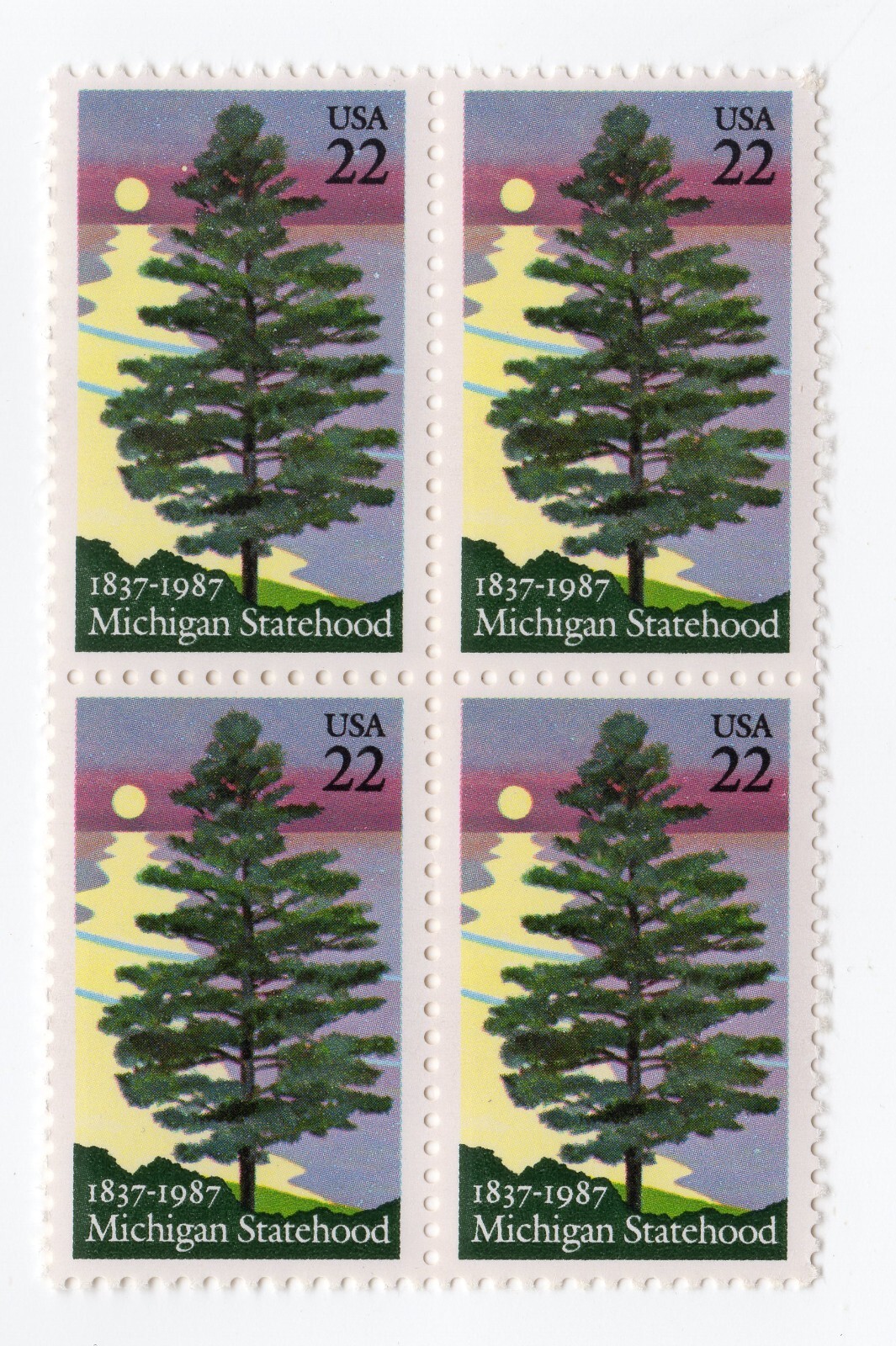 Scott #2246 Michigan Block of 4 Stamps - MNH