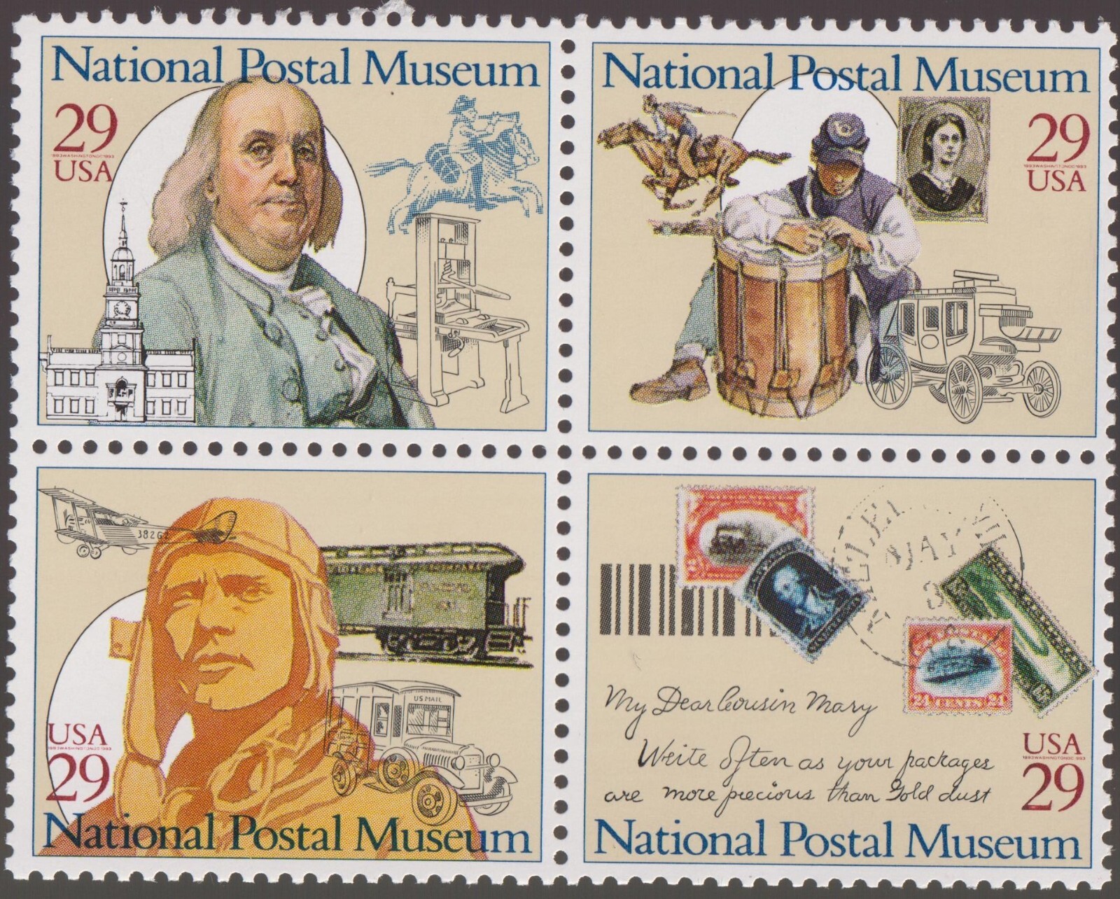 Scott #2782a National Postal Museum Block of 4 Stamps - MNH
