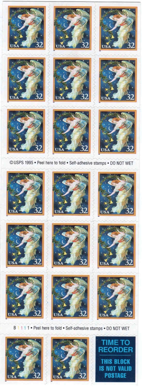 Scott #3012a Midnight Angel Booklet of 20 Stamps - MNH P#B1111