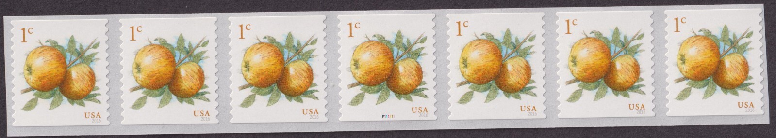 Scott #5037 Apples Plate # Coil (PNC) of 7 Stamps - MNH