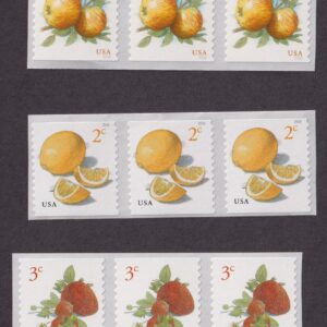 Scott #5037-5201-5256 Apples Lemons Strawberries Coil of 3 Stamps - MNH