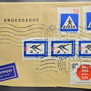 Stamp Germany 1971 Cover Traffic Signs #1055, 1057, 1058 used
