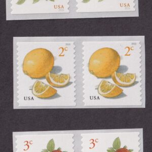 Scott #5037-5201-5256 Apples Lemons Strawberries Coil of 2 Stamps - MNH