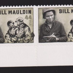 Scott #4445 Bill Mauldin (War Reporter) Plate Block of 4 Stamps - MNH Bottom