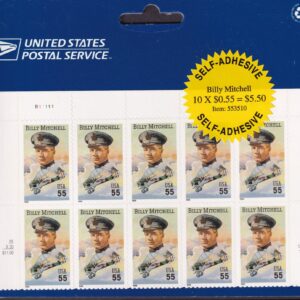 Scott #3330 Billy Mitchell Half Sheet of 10 Stamps- Sealed