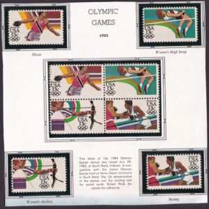 Scott #2051a Summer Olympics (Boxing) Plate Block of 4 Stamps & 4 Singles - MNH