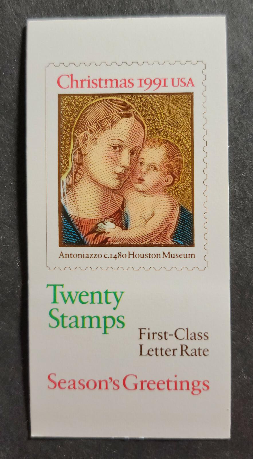 Scott #BK193 (2578a) Madonna (Mary, Christmas) Booklet of 20 Stamps - MNH