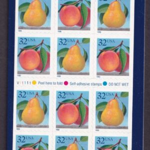 Scott #2494a Two Fruits (Peach And Pear) Booklet of 20 Stamps - MNH Sealed