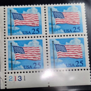 Scott #2278 A1648 1988 Flag with Clouds Plate Block of 4 MNH