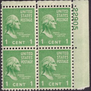 Scott #804 George Washington Plate Block of 4 Stamps - MNH P#22905 PC#1