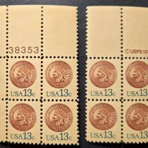 Scott #1734 Indian Head Plate Block of 4 + Block of 4 MNH