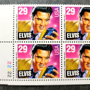 Scott #2721 Elvis Presley King of Rock & Roll Plate Block of 4 Stamps - MNH