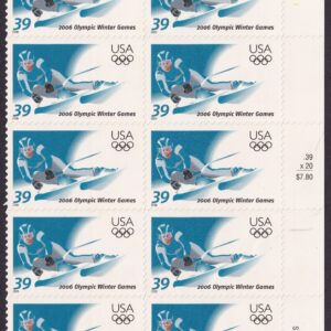 Scott #3995 39¢ Winter Olympics - Italy Half Sheet of 20 Stamps - MNH Right