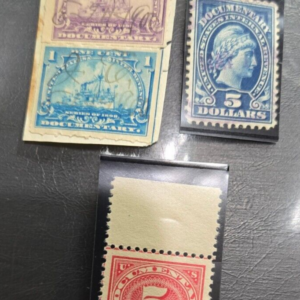 Scott #R163, 167 1898 & R220, 232 1914 Revenue Stamps used (R232 MNH)