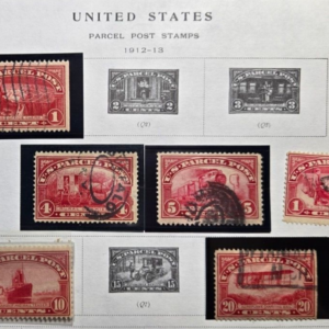 Scott Q1 (2), Q4-Q6, Q8 US Parcel Post 1912-1913 used F & VF