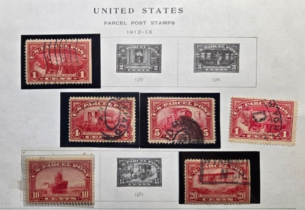 Scott Q1 (2), Q4-Q6, Q8 US Parcel Post 1912-1913 used F & VF