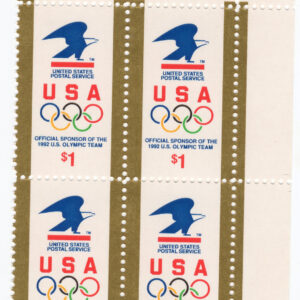 Scott #2539 $1 Eagle USA Olympics Plate Block of 4 Stamps - MNH (UR)