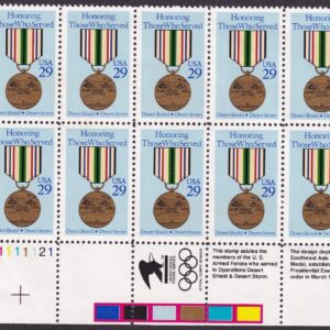 Scott #2551 Medal of Honoring Those Who Served Plate Block of 10 Stamps - MNH