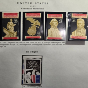 Scott #2412-15, 2421 1989 Constitution Bicentennial/Bill of Rights MNH