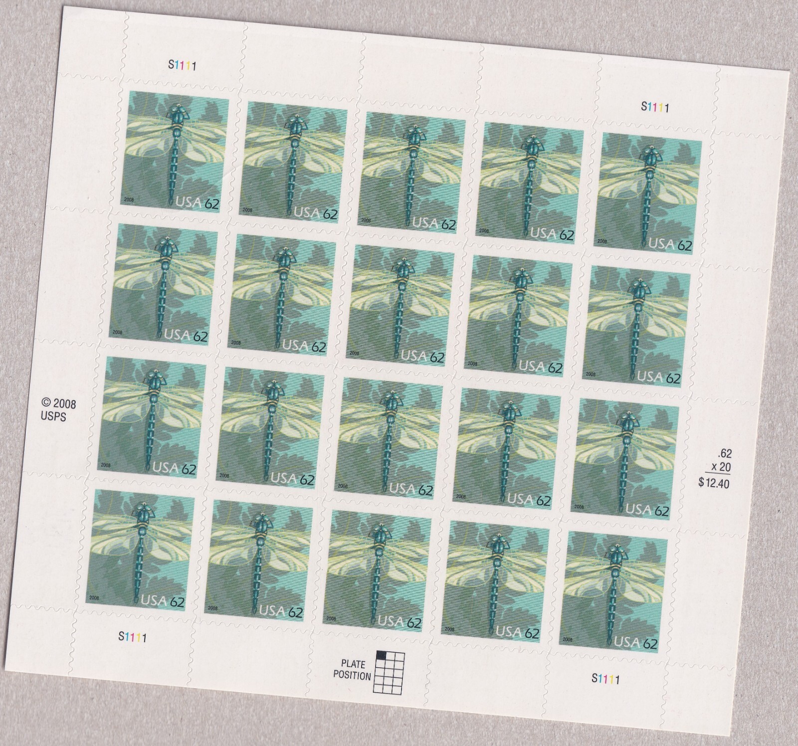 Scott #4267 Dragonfly Sheet of 20 Stamps - MNH