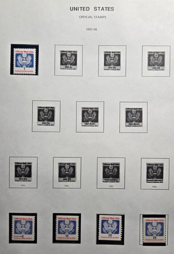 Scott #O138A, O138B, O140, O143 1983-88 Official Stamps