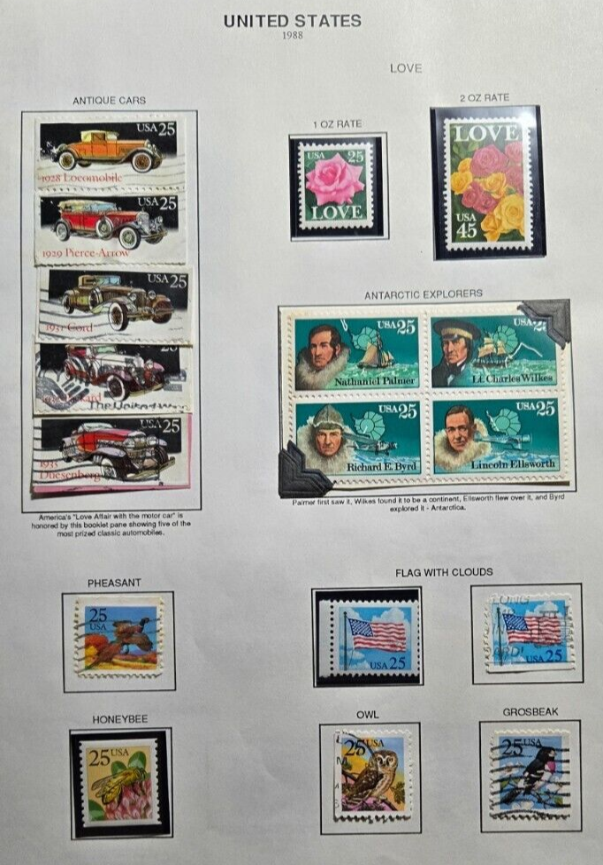 Scott #2278, 2280 (3), 2378-79, 2381-85, 2389a - 1988